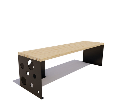 Банкетка стальная "Сыр" сосна 1,2м, лак