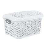 Корзинка для хранения Keeplex Fiori с крышкой 3,3л 24,2х18х14см белое облако
