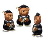 Шар 3D (58''/147 см) Фигура на подставке, Мишка Выпускник, 1 шт. в уп.