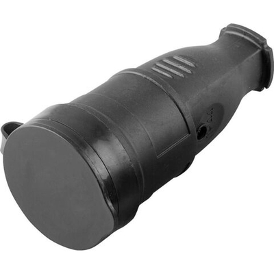 Розетка переносная 1-местная с/з STEKKER, RST16-21-44, с крышкой, каучук 250В, 16А, IP44, черный 32751