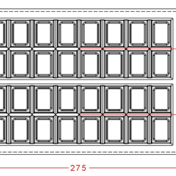 577 | Форма для шоколадных больших плиток (275*175 мм)