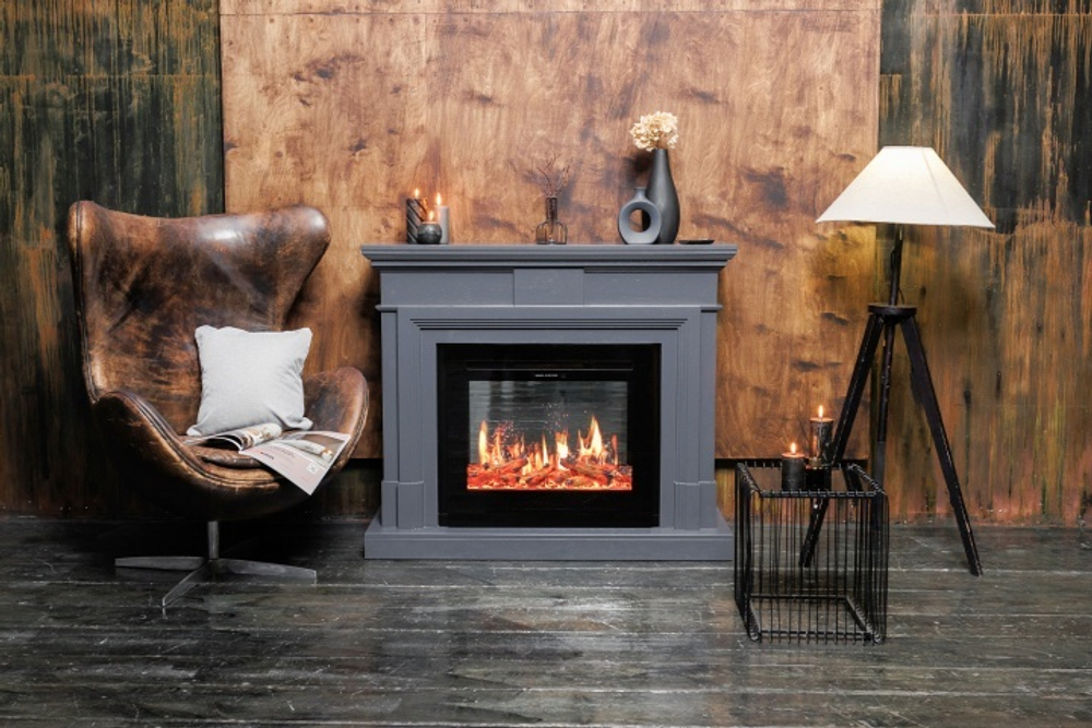 Каминокомплект Coventry Graphite Grey - Серый графит с очагом Jupiter FX New