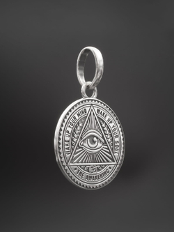 Подвеска всевидящее око монета амулет серебро 925 пробы