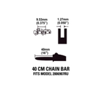 Шина для аккумуляторной цепной пилы Greenworks 60V 40 см 2948707