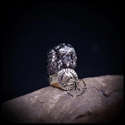 Темлячная бусина "Ворон Одина" биметалл (латунь Валькнут)