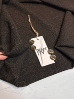 Костюмно-плательный смесовый твид букле (Piacenza, 55%шерсть/11%полиамид/34%вискоза, Темный мускат с золотой пылью/крупная елочка, 152, 336 гр/м2)