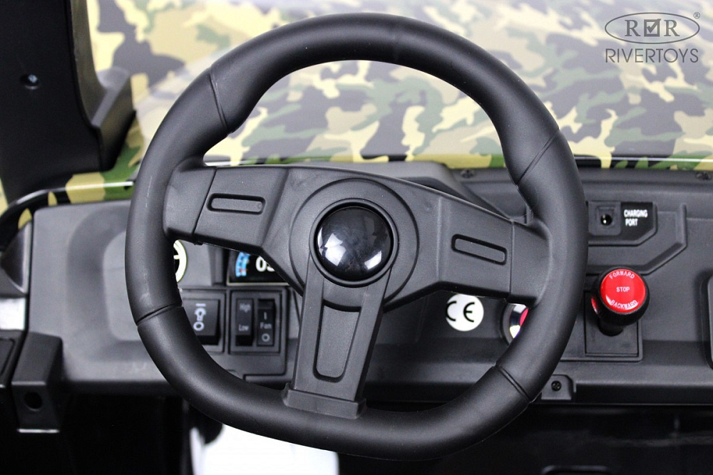 Детский электромобиль RiverToys A707AA LUX 4WD зеленый камуфляж