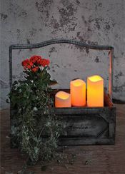 Свеча LED PAUL Plastic 15х7,5 см , бежевый, на батарейках, с мерцанием (067-29)