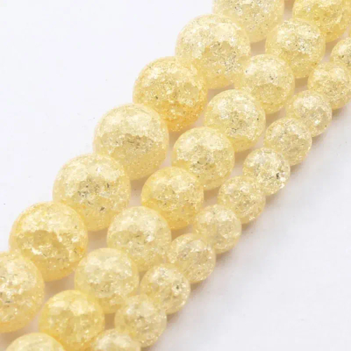 Сахарный кварц бусины шарик 4/6/8/10/12 мм, на нитке 38 см, цвет: Светло-желтый