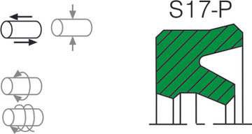 Уплотнение штока S17-P 70x82x12.5 Aksios
