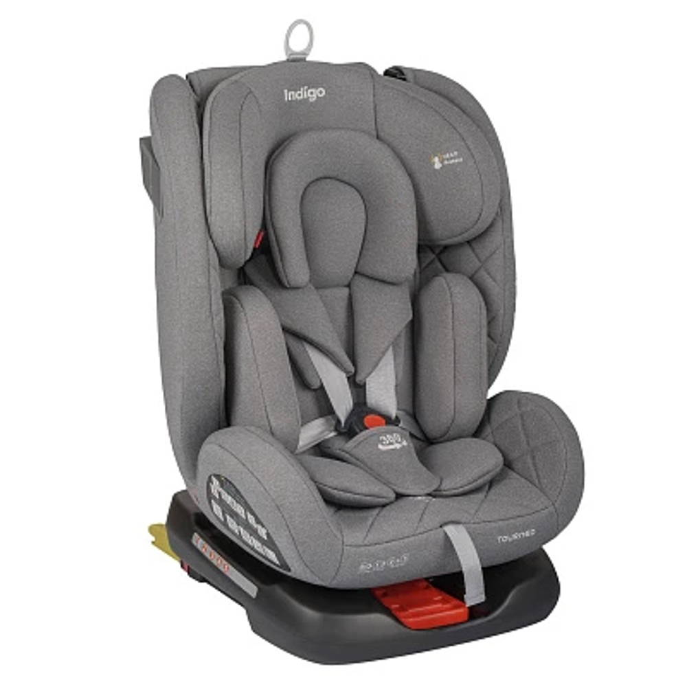 Автокресло детское Indigo Tourneo S ISOFIX группа 0/1/2/3 (0-36) серый