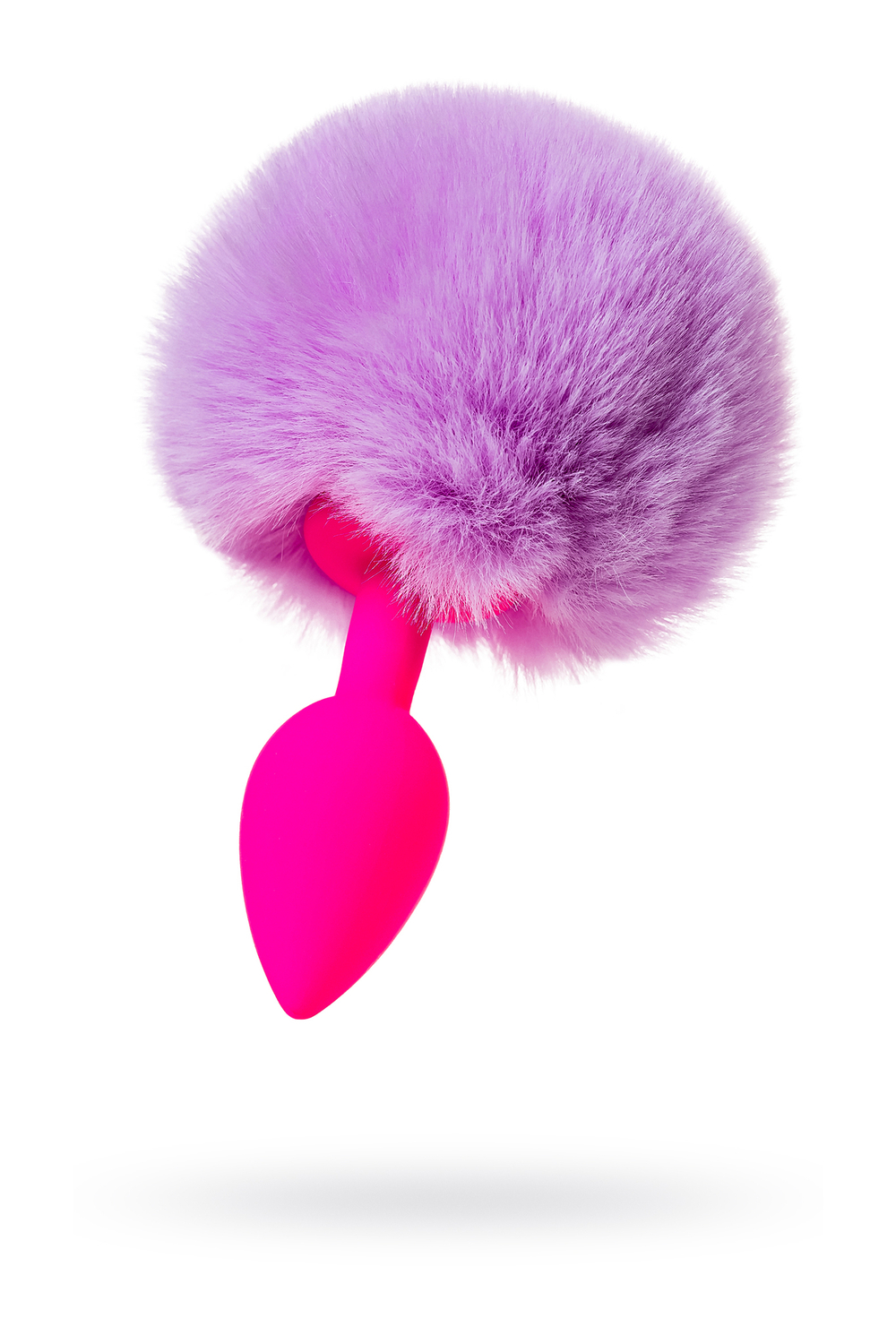 Анальная втулка с хвостом Bunny, силикон, Ø 2,8 см, розово-фиолетовый