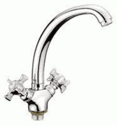 смеситель кухня LEDEME литой излив ,с гайкой , керамика, цинк L5911