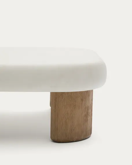 Журнальный столик Labra из цемента и акации 80 x 80 см