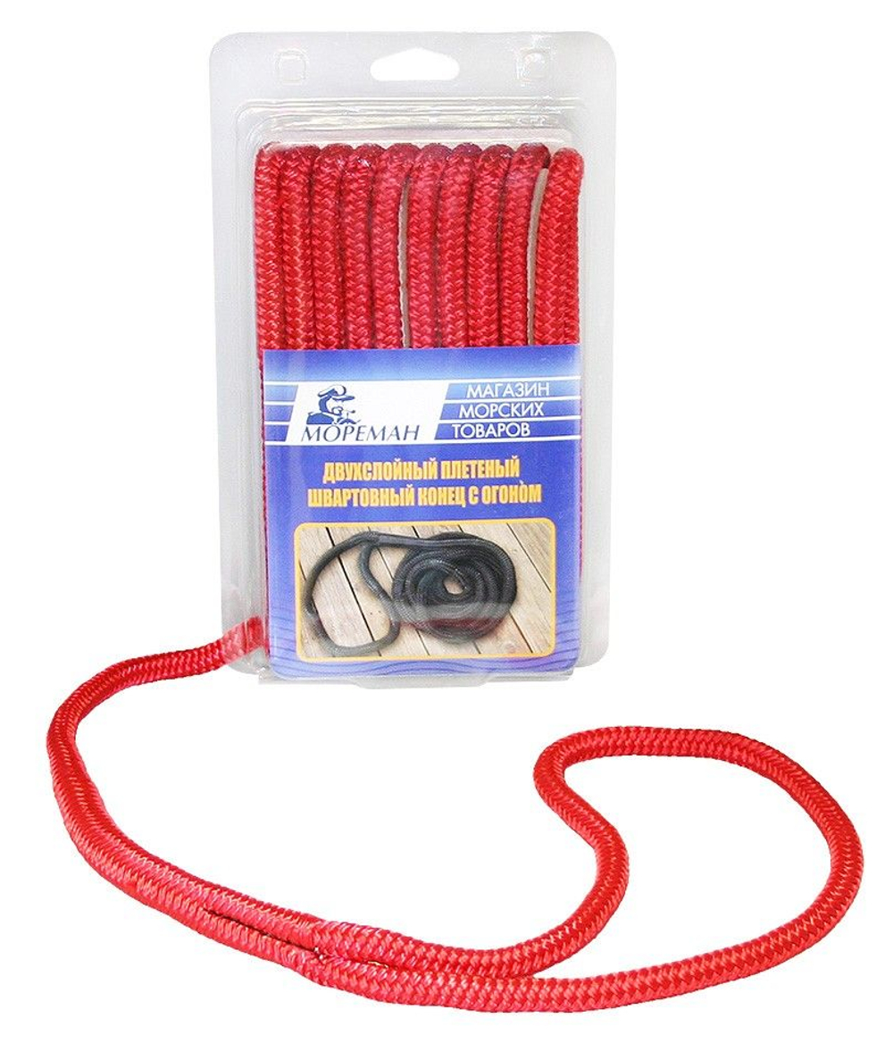 Плетеный швартовный конец "Мореман", 12,7 мм x 6 м, красный (10255166)