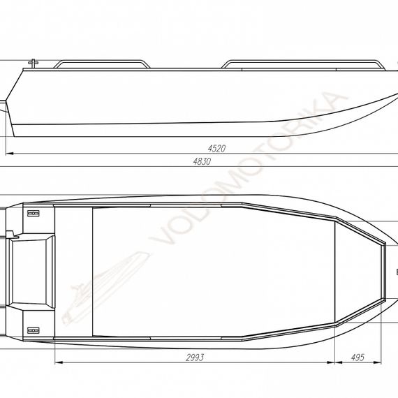 Алюминиевая лодка Trident 450 С