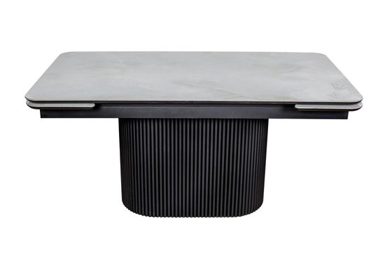 Стол обеденный раздвижной RELAX -160 (224), QUIOS SILVER RULIDO глянцевая / черный муар