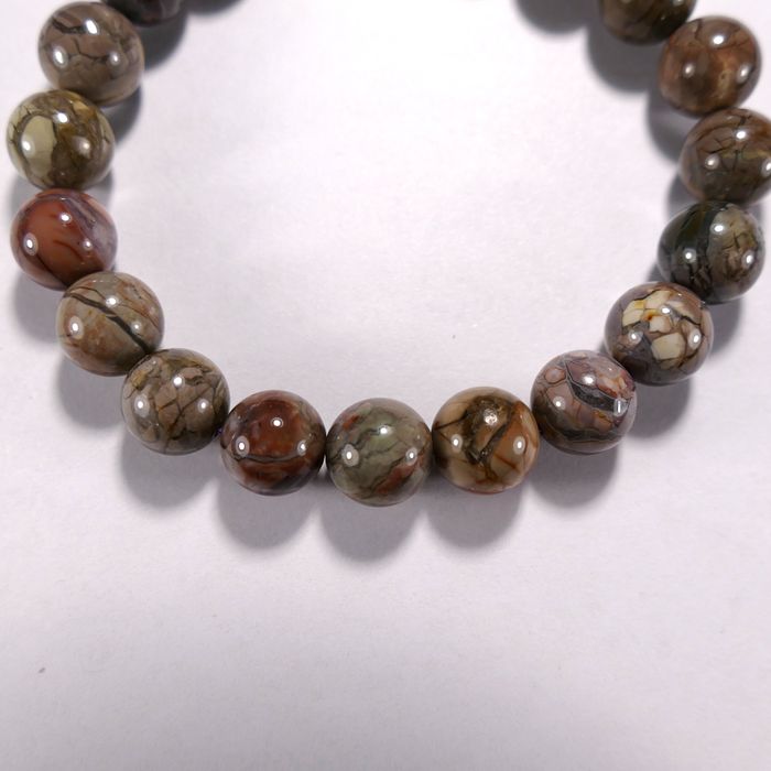 Бусина из агата Алашанского, рисунчатого, шар гладкий 10 мм