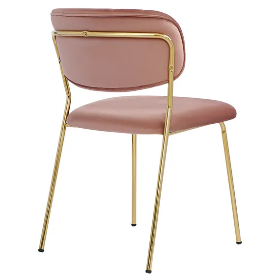 Стул Eirill, розовый велюр с золотыми ножками