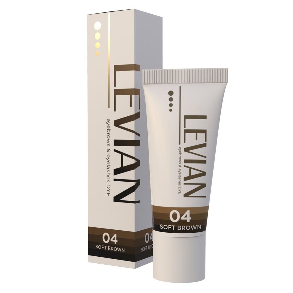 Краска осветляющая (1-2 тона) для бровей и ресниц Levian, Soft Brown, 15мл. 1шт.
