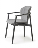 Кресло деревянное с обивкой Scab Design Natural Finn, черный ясень, серый