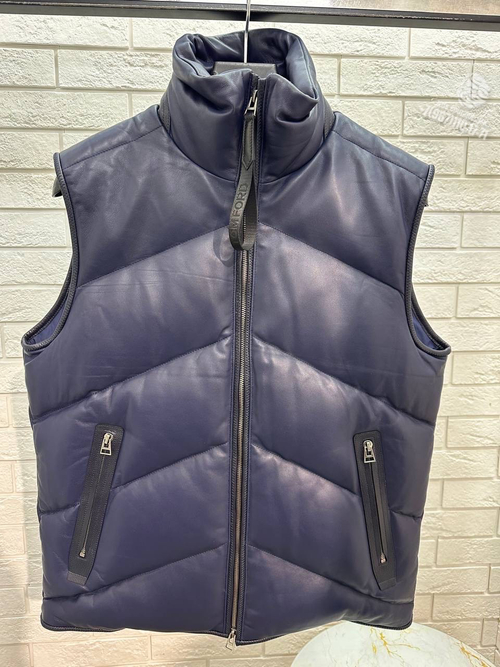 Кожаный пуховый жилет Tom Ford