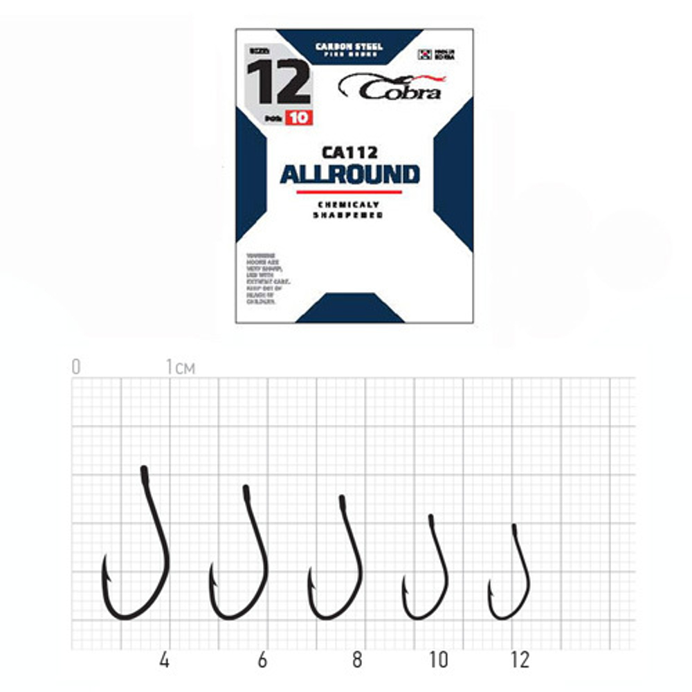 Крючки Cobra Allround AJI сер. CA112 разм.004 10шт.