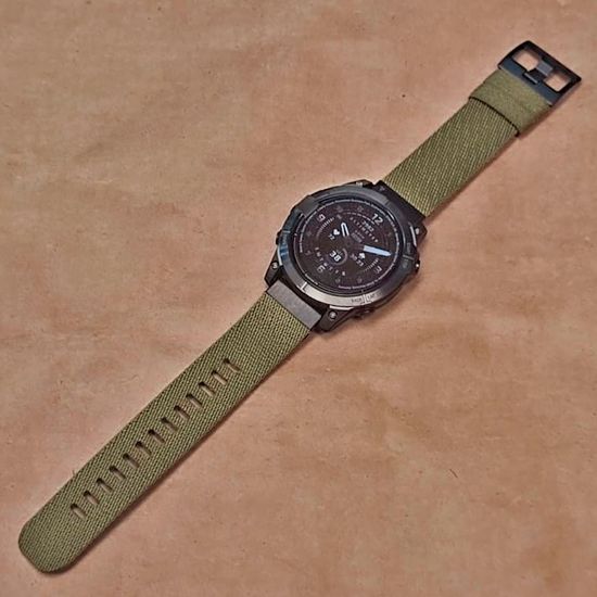 Ремешок нейлоновый 22 мм жакардовое плетение для Garmin MARQ / Epix / Fenix (47 мм)(Армейский зеленый)