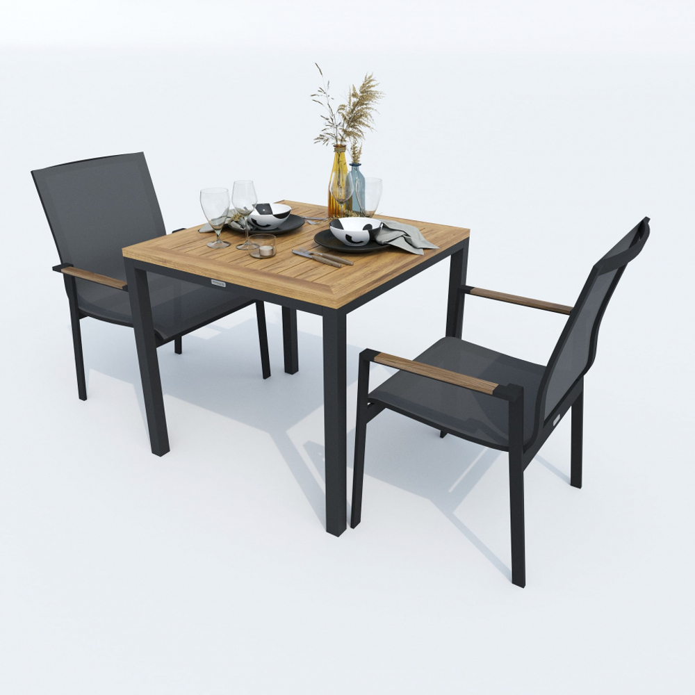 Стол обеденный Ideal Patio МИРРА алюминий, поливуд 80х80 см (4 ножки)