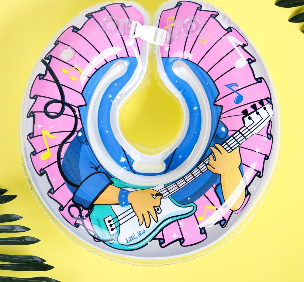 4531217 Круг детский на шею, для купания Little star, от 1 мес, двухкамерный, с погремушками