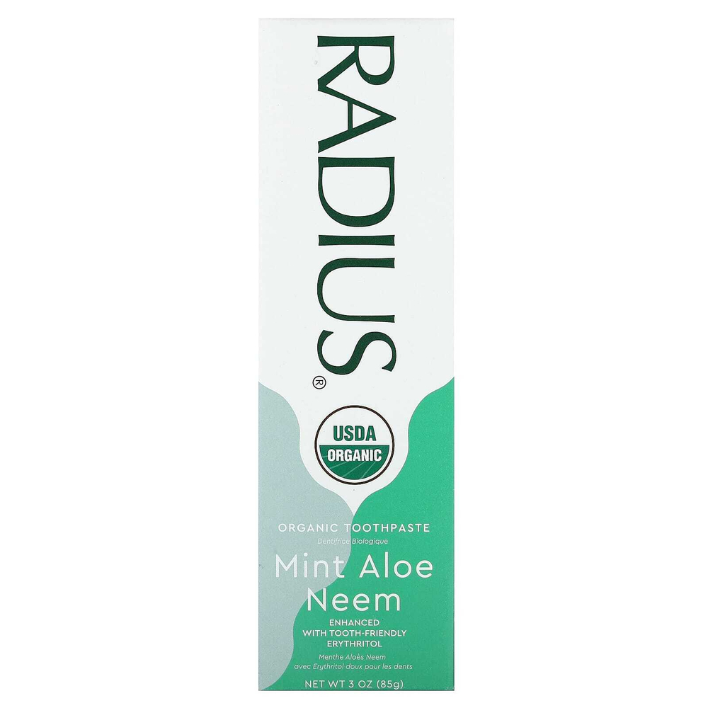 RADIUS, органическая зубная паста, мята и алоэ ним, 85 г (3 унции)