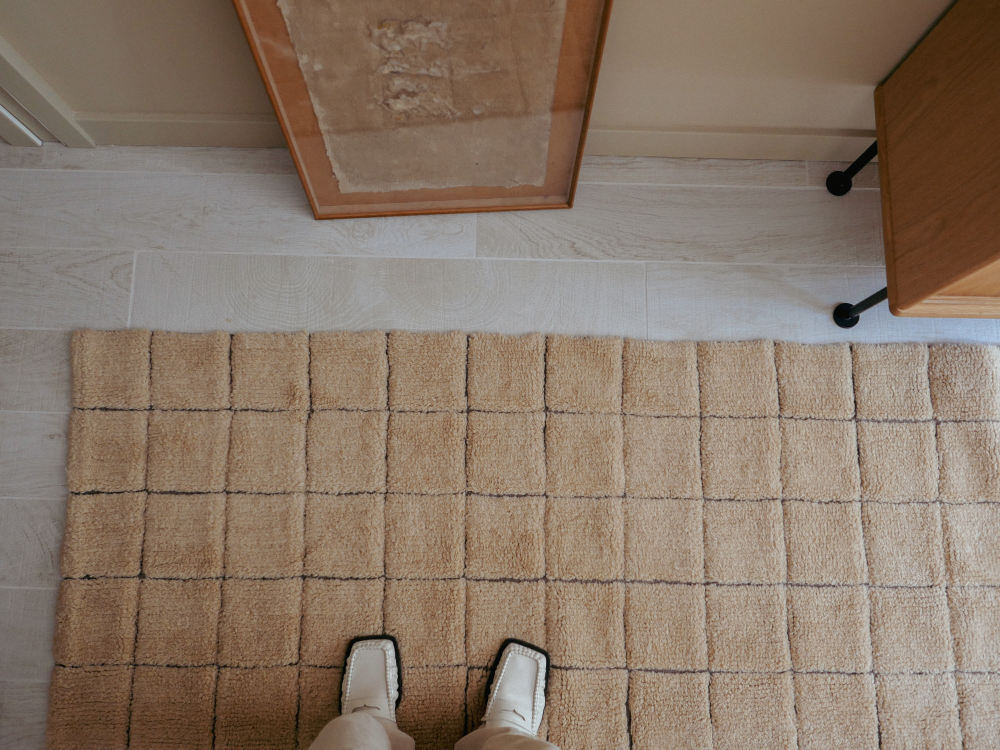 Шерстяной стираемый ковер Lorena Canals Mosaic Amber R (80 x 230 см)