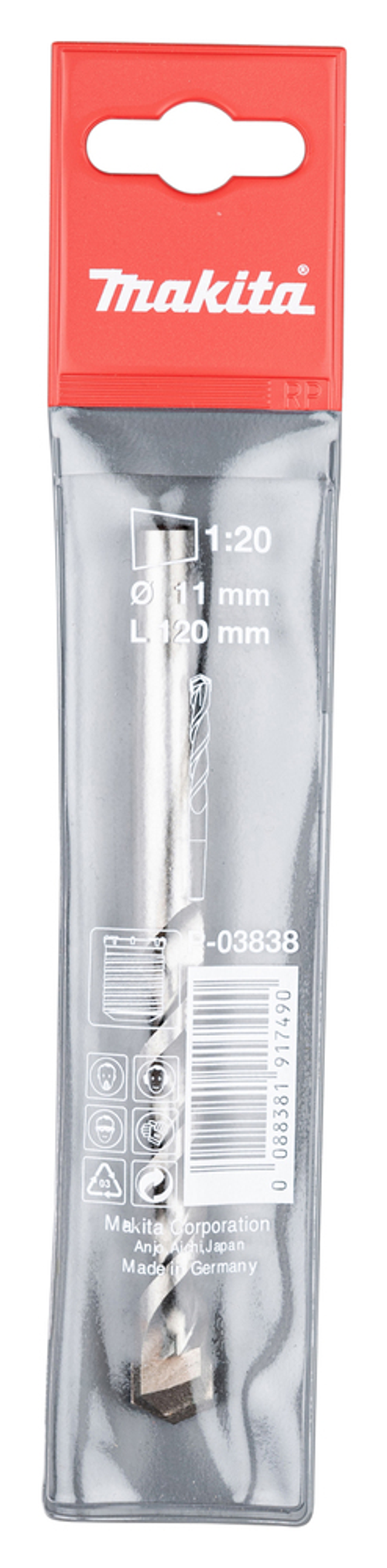 Центровочный бур 11х80х120 мм P-03838