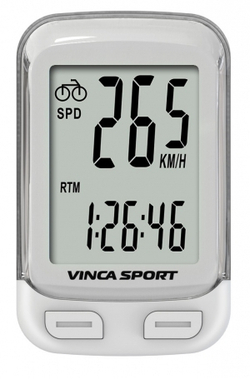 Компьютер проводной, 12 функций, белый, инд.уп. Vinca Sport V-3500 white