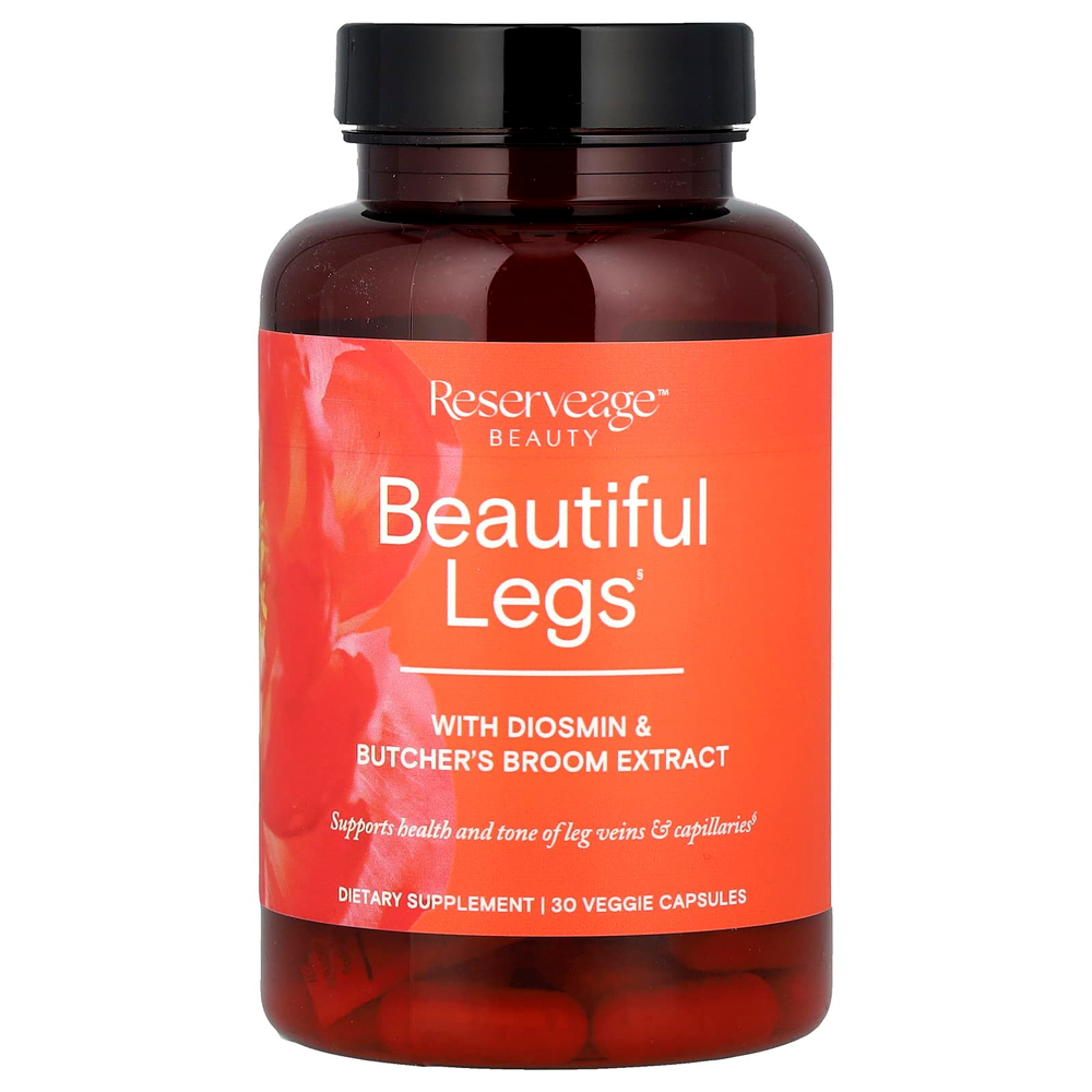Reserveage Beauty, Beautiful Legs с диосмином и ресвератролом, 30 растительных капсул