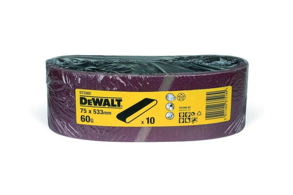 Лента шлифовальная 10 шт. (75х533 мм; К60) DEWALT DT 3302, длина 533 м, бордовый