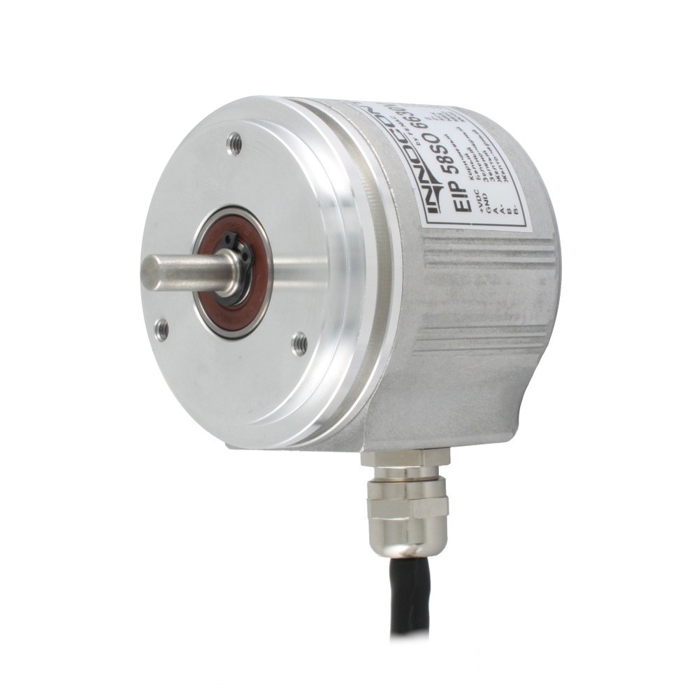 Инкрементальный программируемый энкодер INNOCONT D=58мм, выступающий вал 6мм, сервофланец, 5…30VDC, выход TTL/HT, IP 65