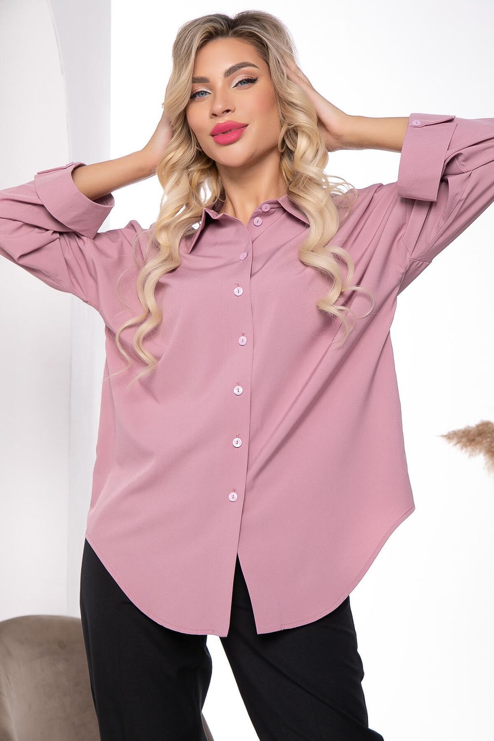 Рубашка "Каталина" (пыльная роза) Б7705 LT Collection