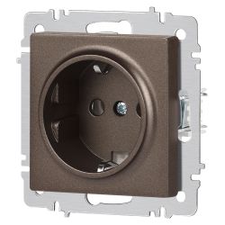 Розетка Intro Accent 6-202-08 2P+E Schuko 16А-250В IP20 СУ AL/CU бронза | Intro