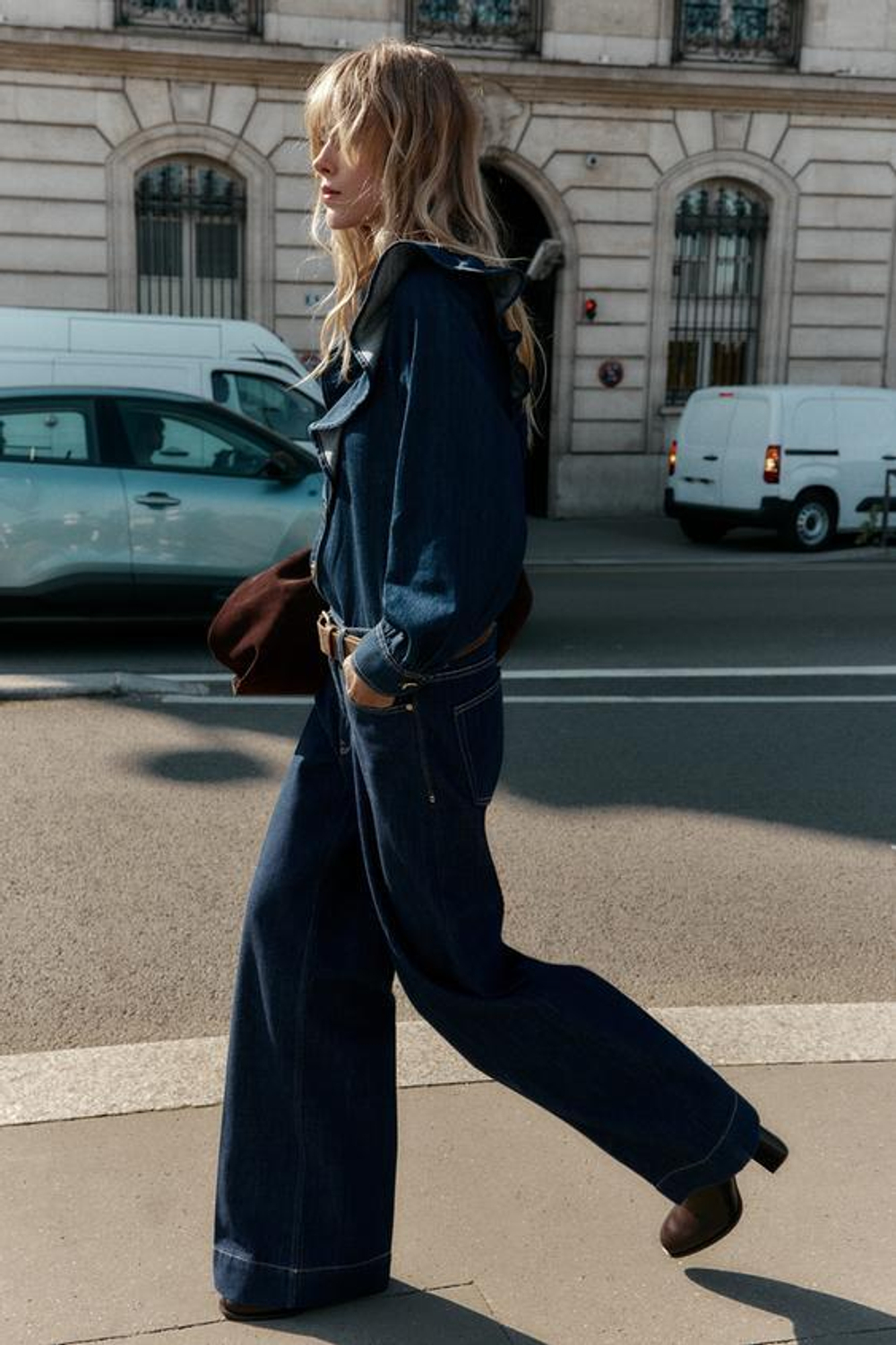 ZARA ДЖИНСЫ Z1975 STRAIGHT С ВЫСОКОЙ ПОСАДКОЙ, ВЫЦВЕТШИЙ СИНИЙ