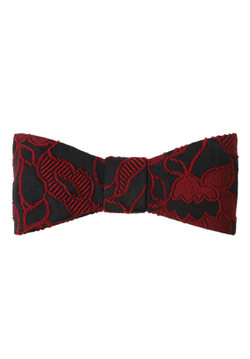 Бант-бабочка из черно-красного жаккарда