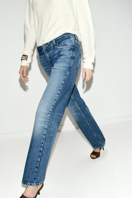 ZARA ДЖИНСЫ Z1975 RELAXED SLIM СО СРЕДНЕЙ ПОСАДКОЙ, СИНИЙ