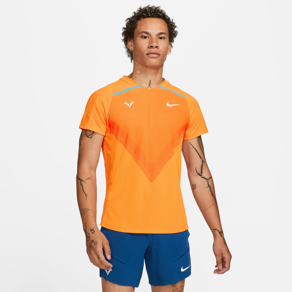 Мужское теннисное поло Nike Dri-Fit Advantage RAFA Court T-Shirt Men - Orange