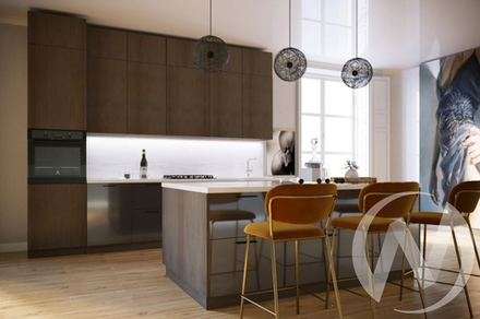 Кухня "Хелмер/Эстетик" дуб кальяри/сиенна