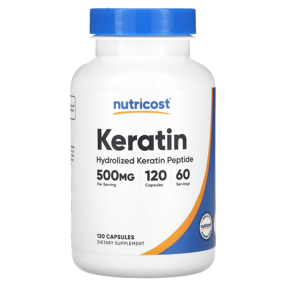 Nutricost, Кератин, 120 капсул (250 мг в каждой капсуле)