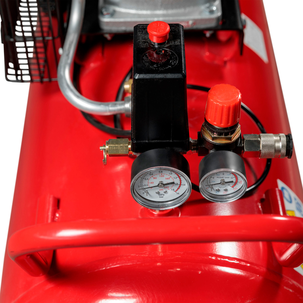 Компрессор ROSSVIK СБ4/С-100.LB30А, 420 л/мин, 10 бар, ресивер 100 л, 220 В/2,2 кВт, красный