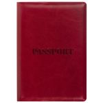 Обложка для паспорта STAFF, полиуретан под кожу, "ПАСПОРТ", бордовая, 237600