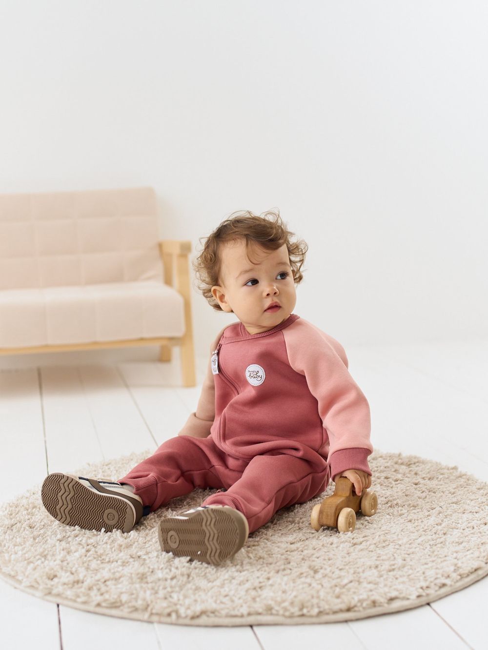 Комбинезон-косуха Колор блок "Пепельная роза" утепленный 0+