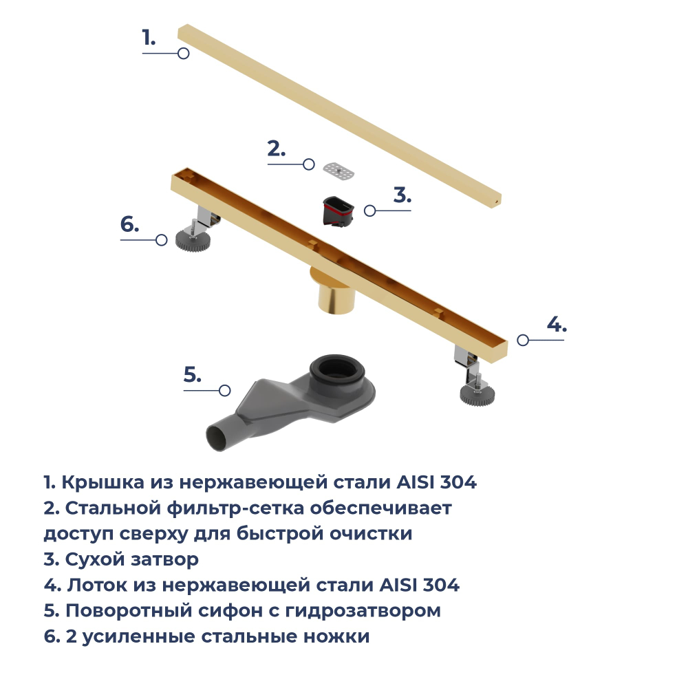 Душевой трап RGW SDR-51Gb (800)
