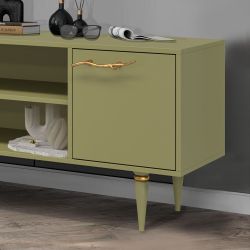 Тумба под ТВ Арт Колор matte 155см Классик Голд Зеленая олива матовая